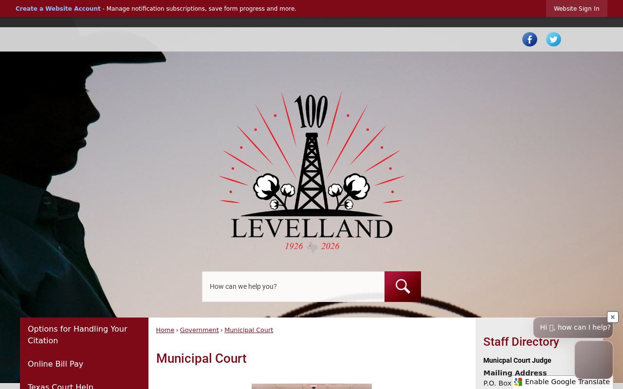 Levelland Municipal Court at City Hall