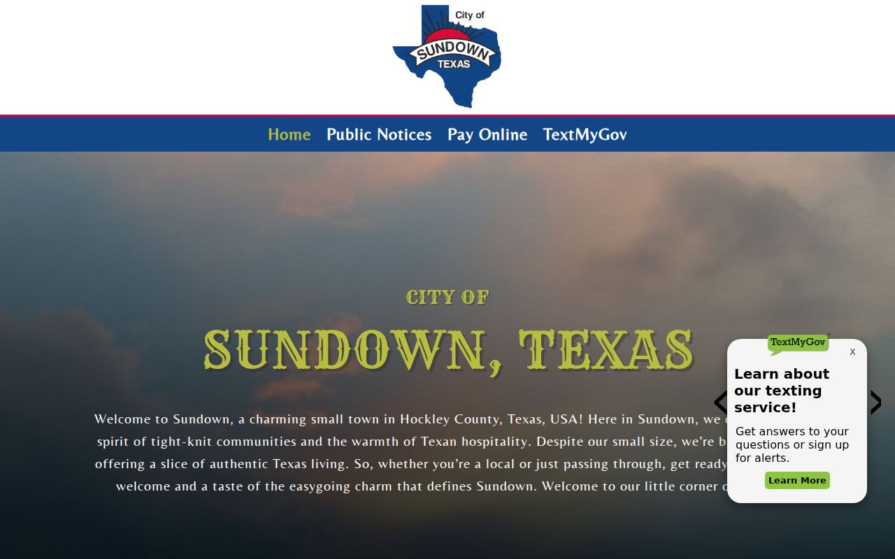 Sundown City Hall contact information